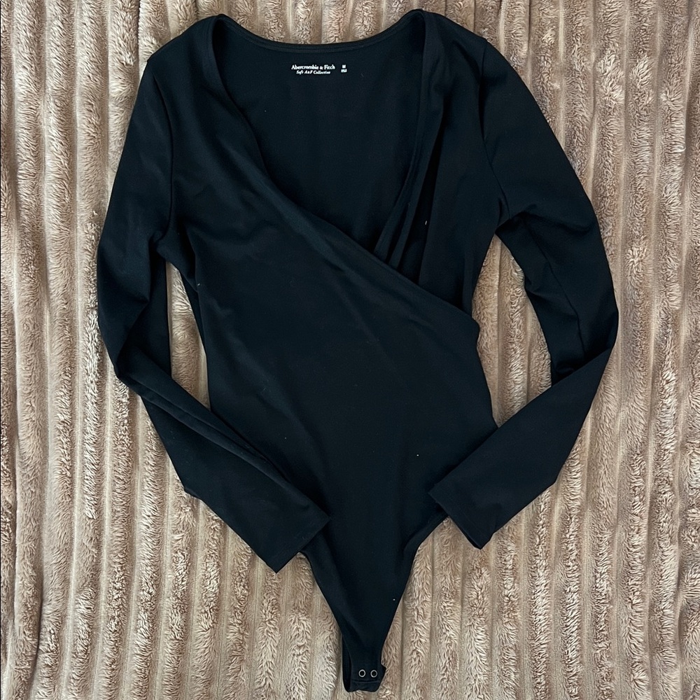 Abercrombie & Fitch Black Wrap Bodysuit